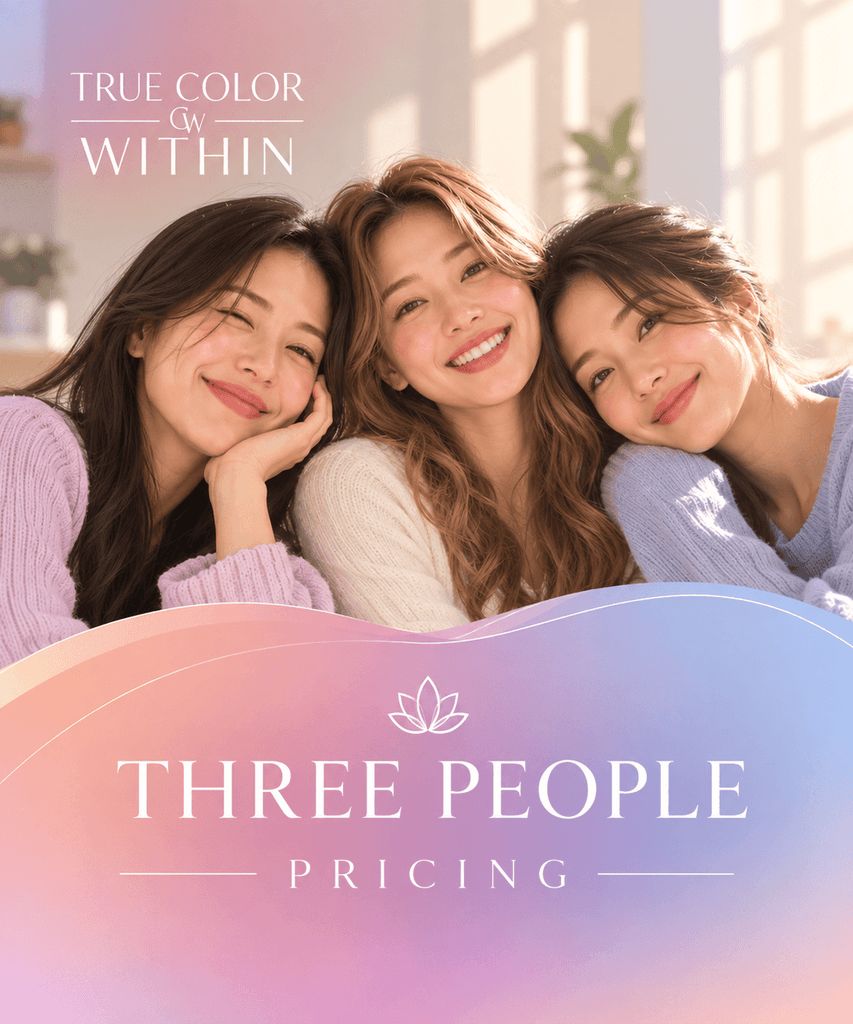 Three-person personal color analysis session