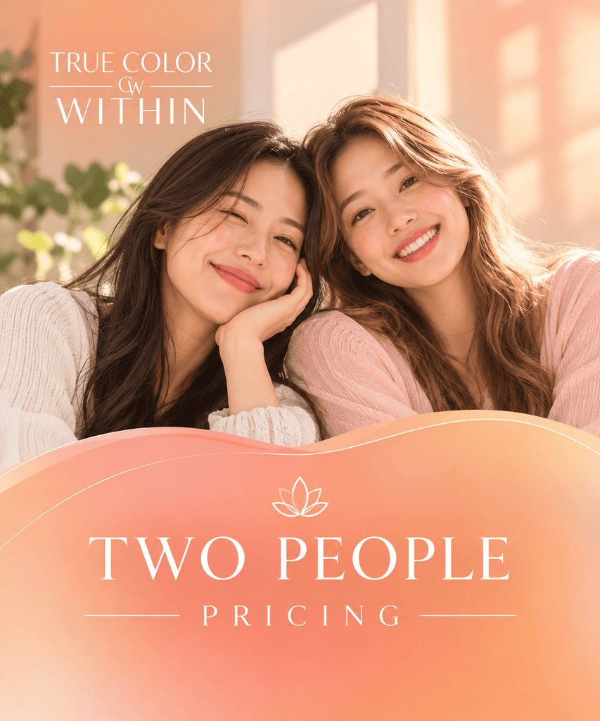 Two-person personal color analysis session